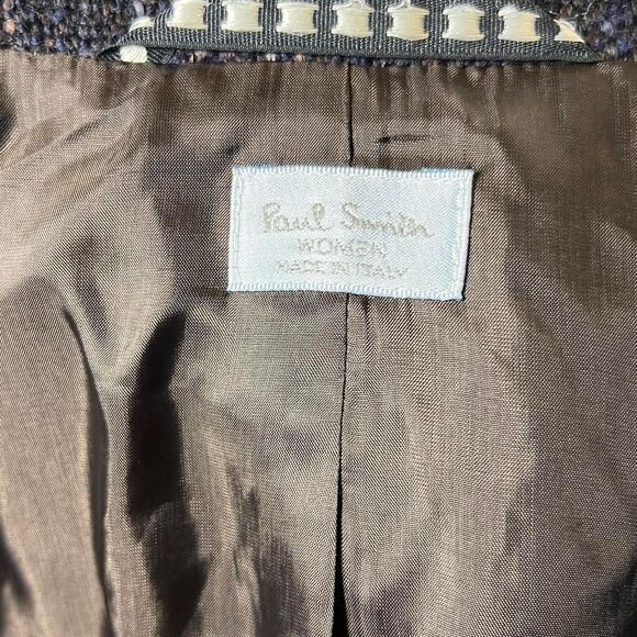 Luxe Paul Smith Women's Made in Italy Fringed Tweed Blazer Size 38 EU Small 4 US - Picture 7 of 8